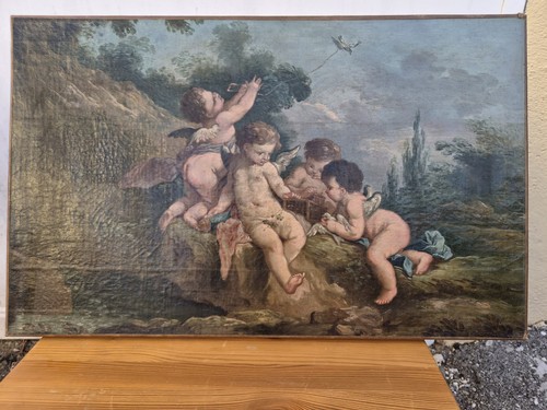 Ancien tableau huile sur toile