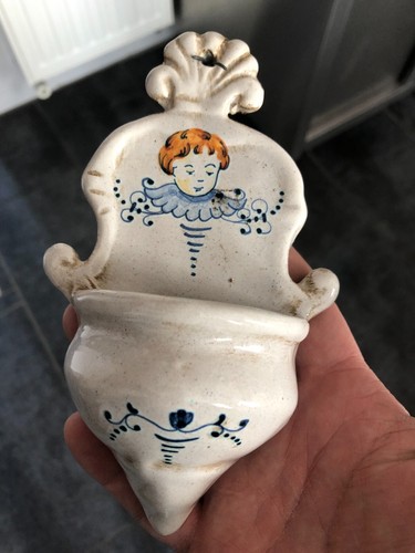 Ancien bénitier faïence - ,